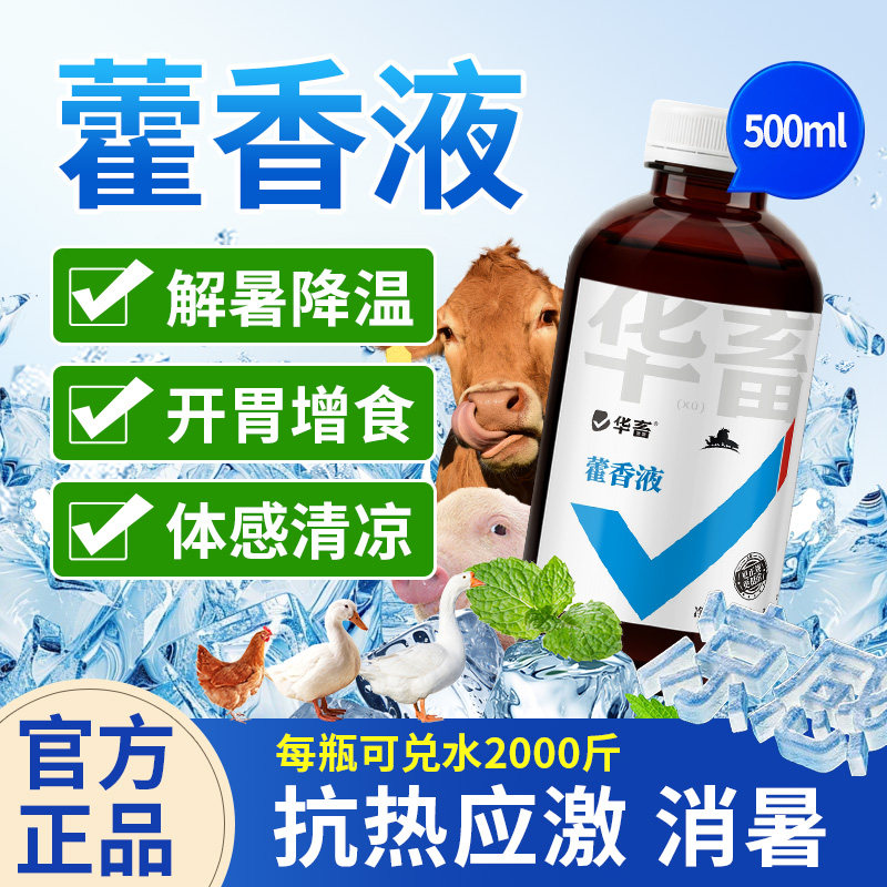 华畜藿香液兽用猪牛羊抗应激鸡鸭鹅中暑解清热降温解暑口服液