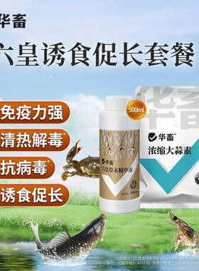 DB华畜草本六黄精华液鱼虾蟹保肝护胆解毒浓缩大蒜素诱食促长