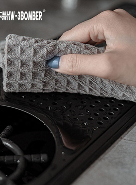 MHW轰炸机毛巾 奶泡清洁抹布吧台惠家咖啡机咖啡师带挂绳吸水去污