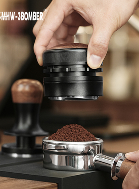轰炸机MHW飓风重力布粉器58mm意式咖啡压粉器锤自适应高度填压