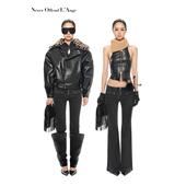 NOLA 直筒微喇牛仔裤 腿精低腰水洗碳灰拉链修身 显瘦显高百搭经典