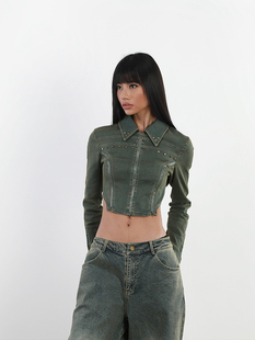 bella爱穿 Jacket 重工铆钉复古牛仔外套 Denim NOLA