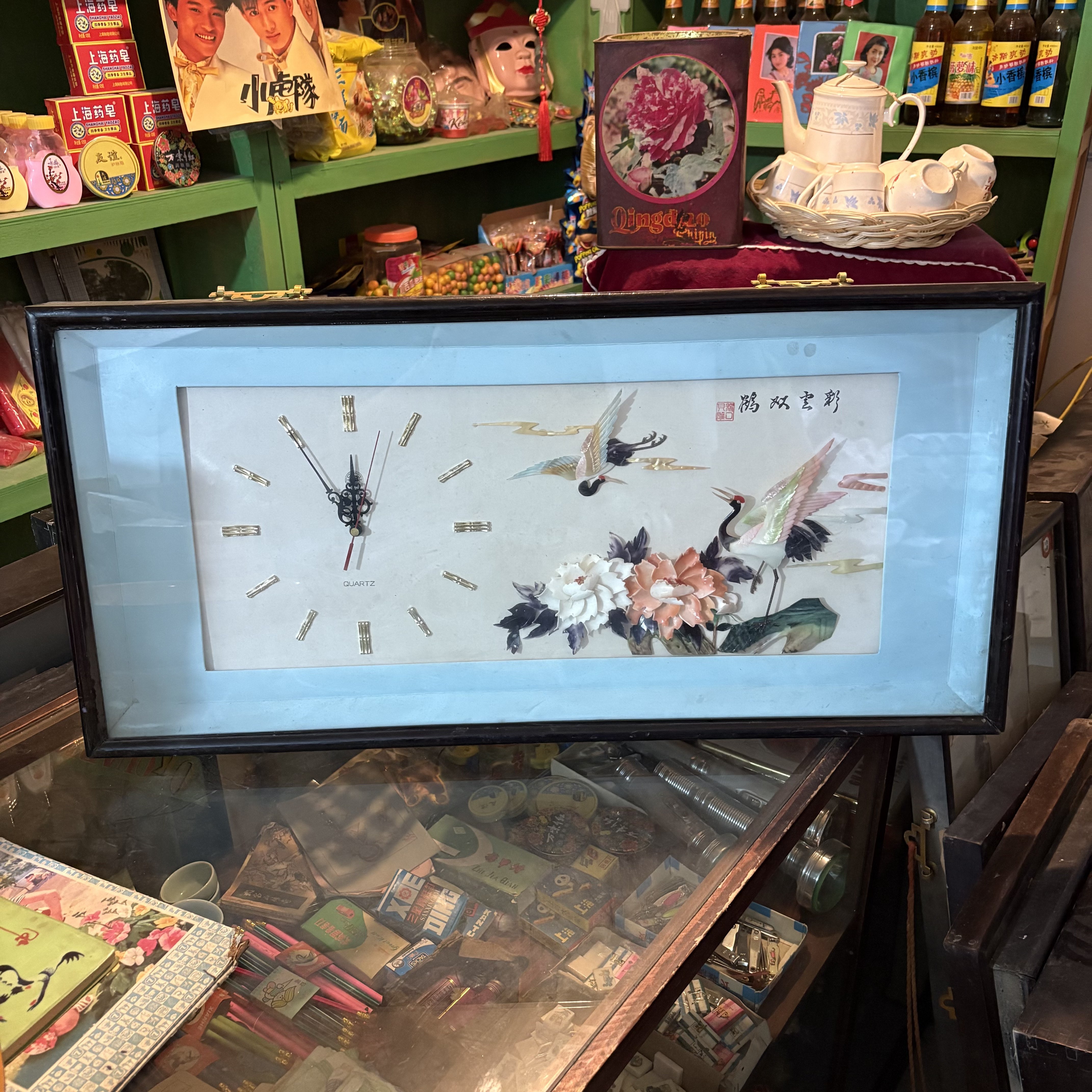 老挂画玻璃画贝雕贝壳画70 80年代90年代农村怀旧老物件复古摆件