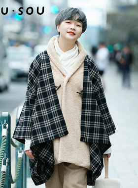 SOU·SOU粗花呢格子织如月披风斗篷 #43133 2025冬