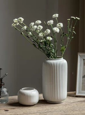 家居宜jia斯ti仁花瓶陶瓷 简约客厅装饰品台面鲜花摆件插植物花器