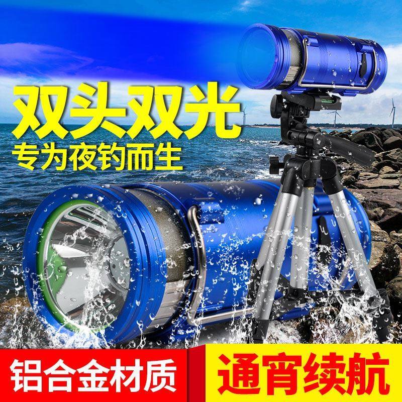 蓝光手电筒夜钓专用台钓灯激光炮超强大功率不伤眼睛强光防水钓鱼