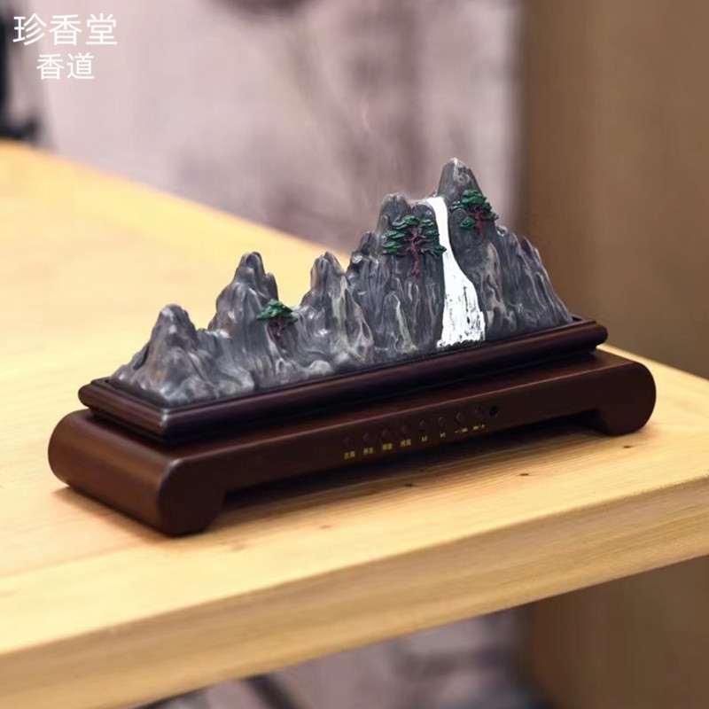 复古高山流水古典家用音乐机瑜伽茶室音响播放器家用蓝牙养生摆件