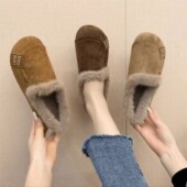 套筒外穿秋冬防滑豆豆鞋 网红冬季 休闲平跟加绒女鞋