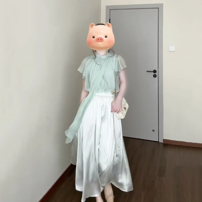 法式假两件连衣裙女夏季2