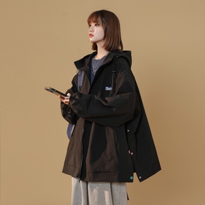 XZ-230-1-22JK10秋中性风机能排扣冲锋衣宽松防风连帽夹克P78控98图片