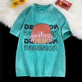 XZ230-1T18夏季新款美式重磅水洗做旧纯棉发泡休闲短袖T恤P40控58，男装T恤，星座230-1