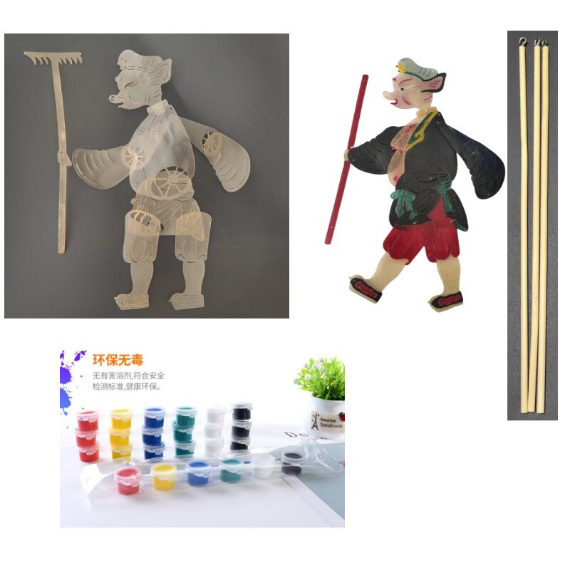 皮影涂色diy猪八戒亲子团
