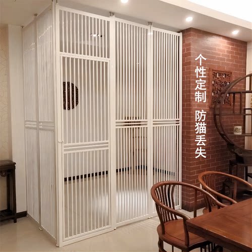 免打孔防猫门栏家用猫咪隔离栏