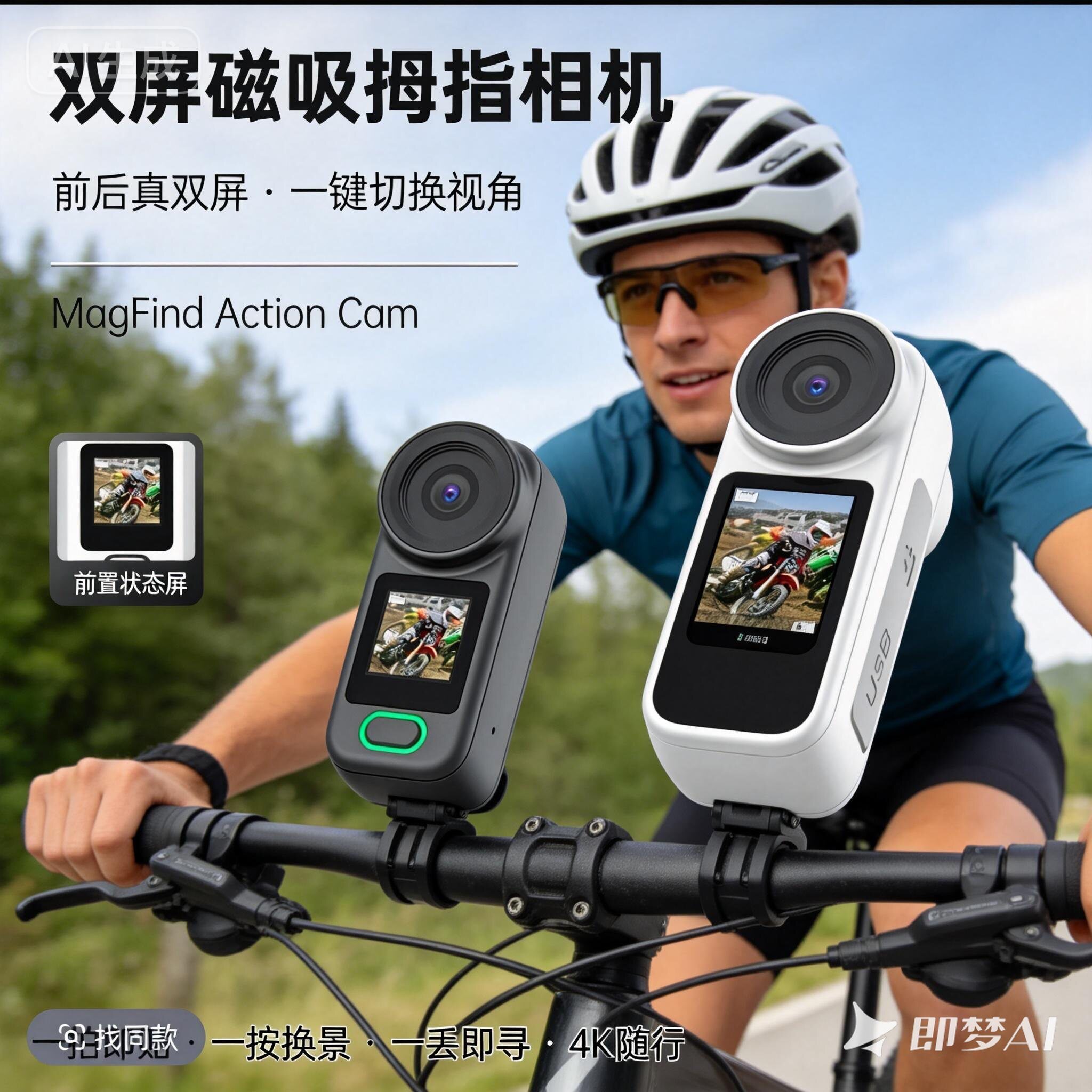 拇指运动相机户外4K超高清防抖双屏口袋摄像机随身拍摄vlog