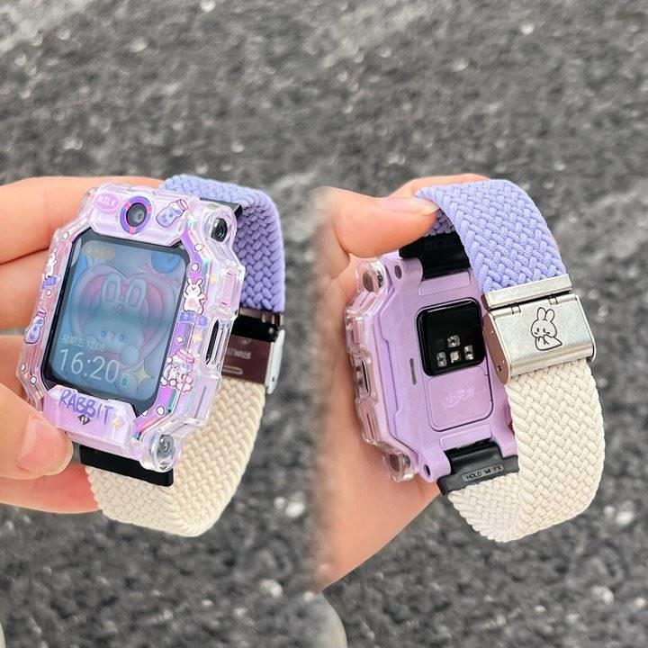 适用小天才电话手表表带z9/z8少年版卡扣尼龙双色运动z7s/z6a/q1a