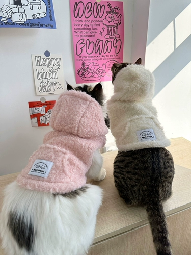 Wuli Hana Pet Plush Swothirt Plus Flose Dog Одежда Оригинальная капюшона 60 шерсть