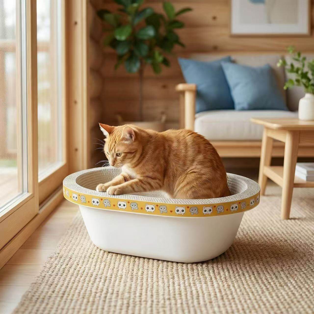 进口白牛卡纸加厚耐磨猫抓板