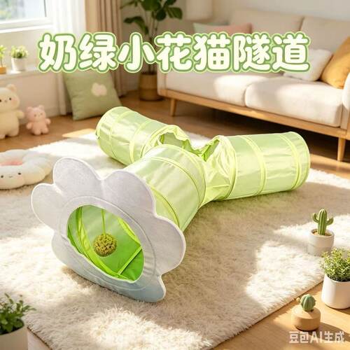花朵三通可折叠猫隧道捉迷藏