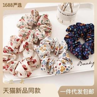 2027春季 大肠圈布艺头绳韩国发饰 小清新碎花发圈发绳女扎头发法式