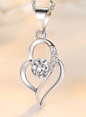 白铜 一见钟情心形项链 镶钻爱心吊坠女锁骨 韩版饰品 直供定制