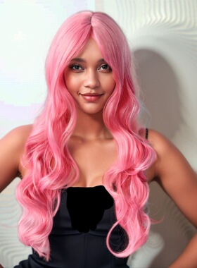 非洲热销红色长卷发中分全头套蓬松大波浪假发现货