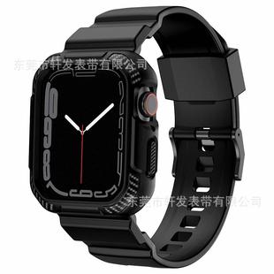 iwatch碳纤纹保护壳苹果一体表带 适用苹果手表12345678SE代Apple