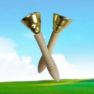 奥尔夫儿童乐器碰铃 音乐教具木质手柄大碰钟碰铃 幼儿园打击乐器