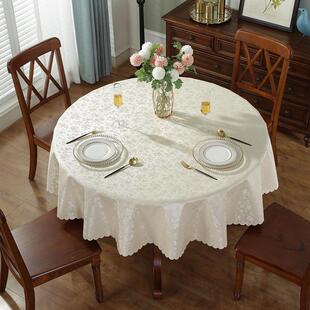 防水防油加厚防烫PU免洗酒店圆桌布家用桌面圆形台布ins风餐桌布