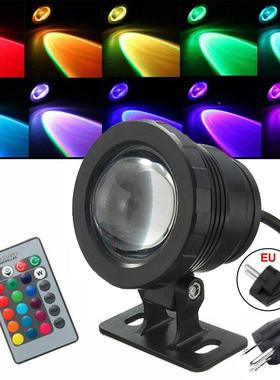 户外喷泉池射灯AC 85~265V RGB 遥控黑色银色带插头水池灯喷泉灯