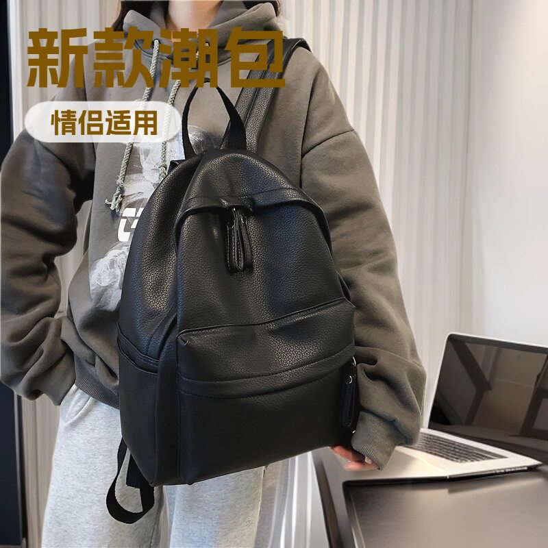 pu男女学生双肩背包 外贸2026新款潮单肩包休闲时尚情侣书包