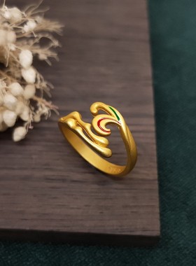 国潮祥云金色男女通用几何图型珐