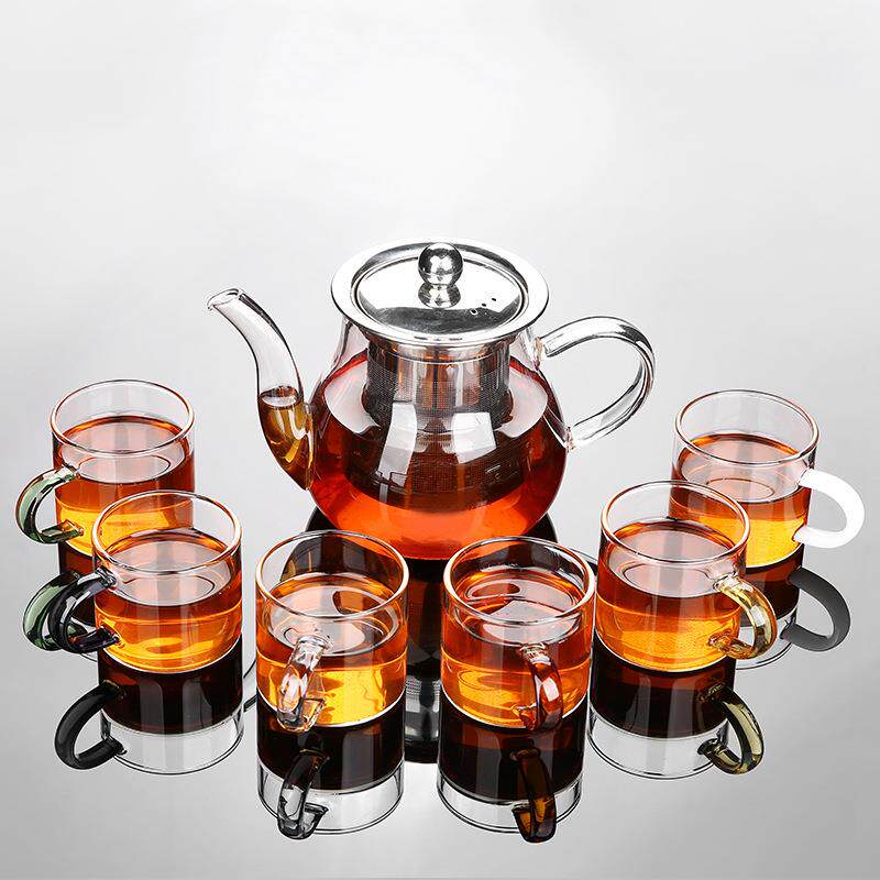 玻璃茶具套装透明耐热加厚小茶杯带把杯功夫主人杯耳杯茶碗家用定