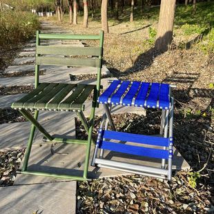 折叠凳马扎户外便携结实小板凳钓鱼带靠背凳子家用折叠椅子