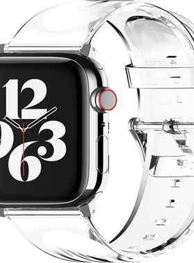 适用手表watch4/5/6se/7通用TPU透色手表带 iwatch7表带
