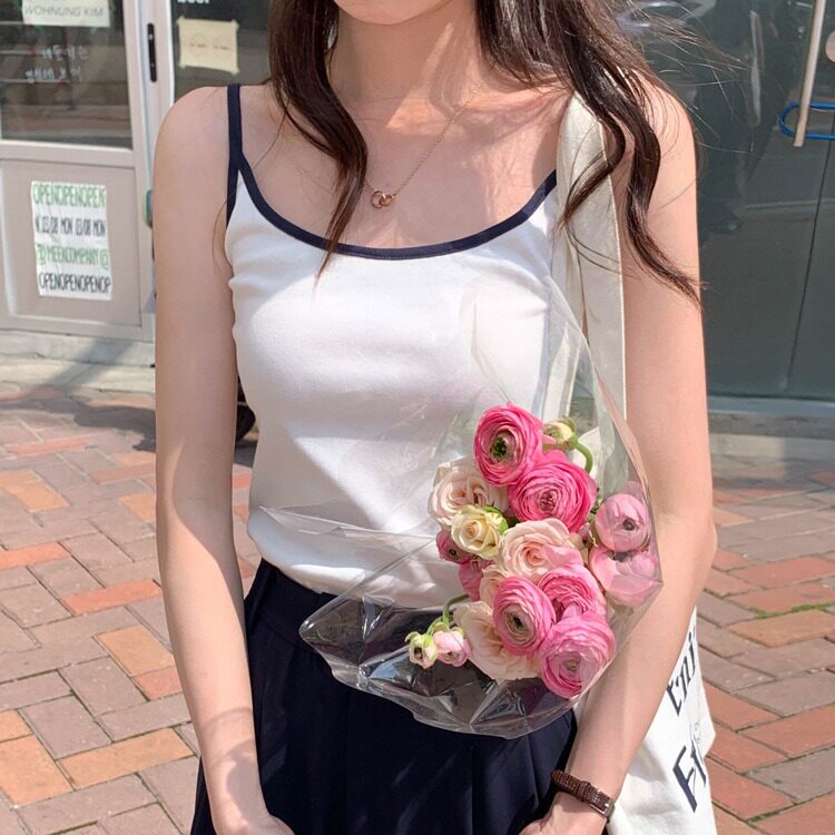 韩版欲棉吊带美背一体式带胸垫背心裹胸外穿打底抹胸短款上衣