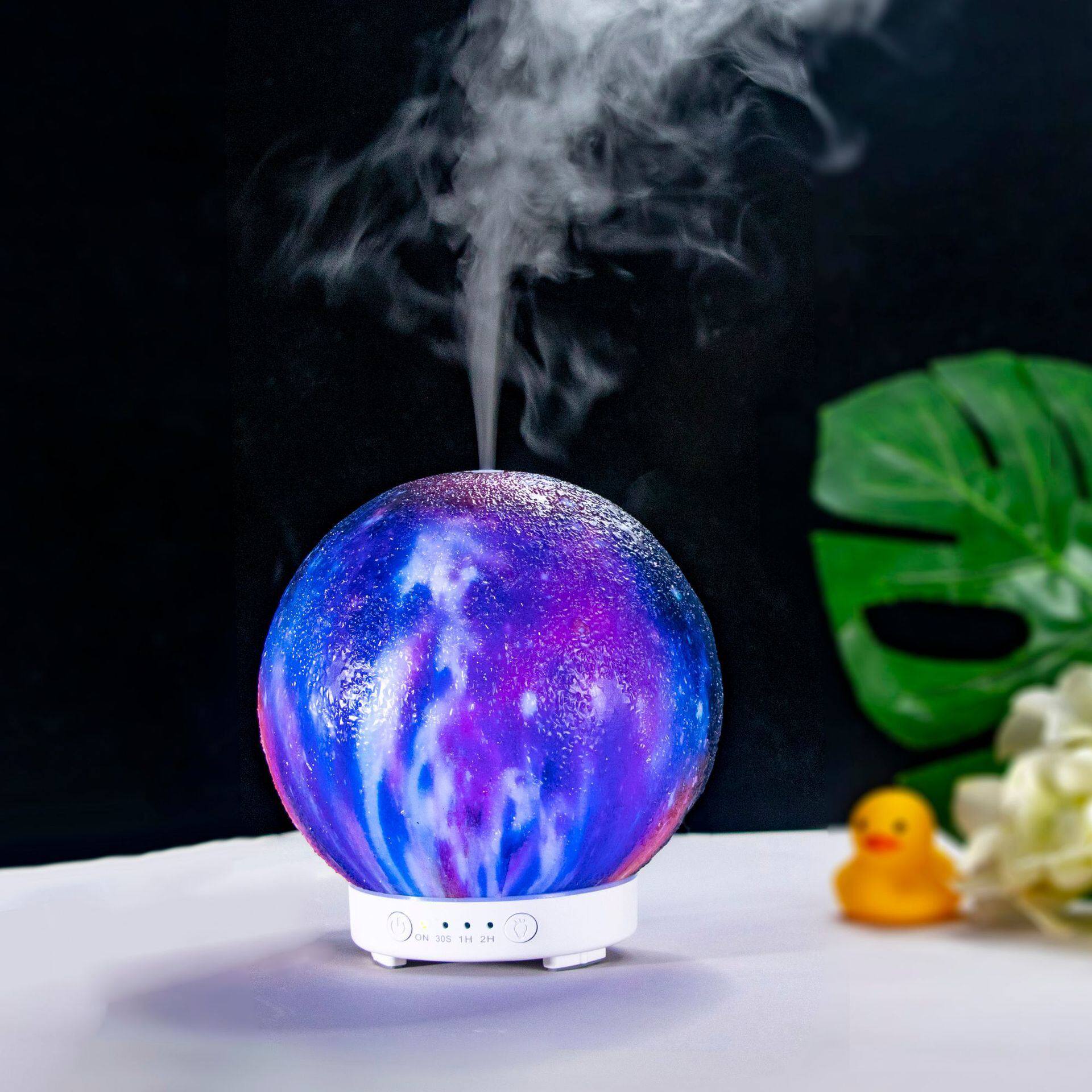 创意彩色3D星球加湿香薰器 200ml雾化夜灯精油香薰机外贸