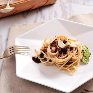 欧式陶瓷西餐盘 六角形深盘子 不规则形餐具家用菜盘水果盘点心盘