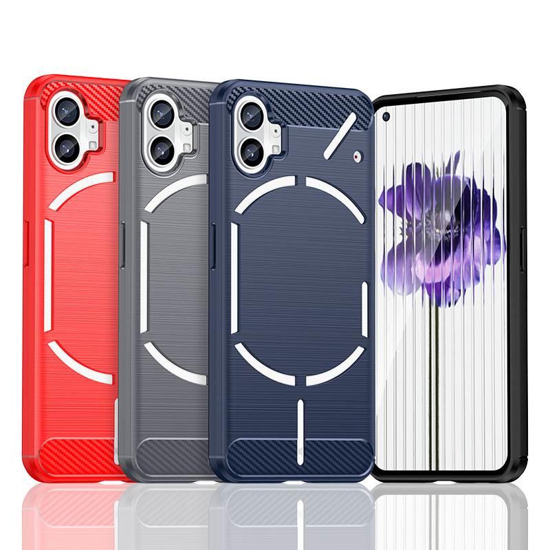 适用Nothing Phone1手机壳Nothing Phone2拉丝碳纤维防摔保护软壳