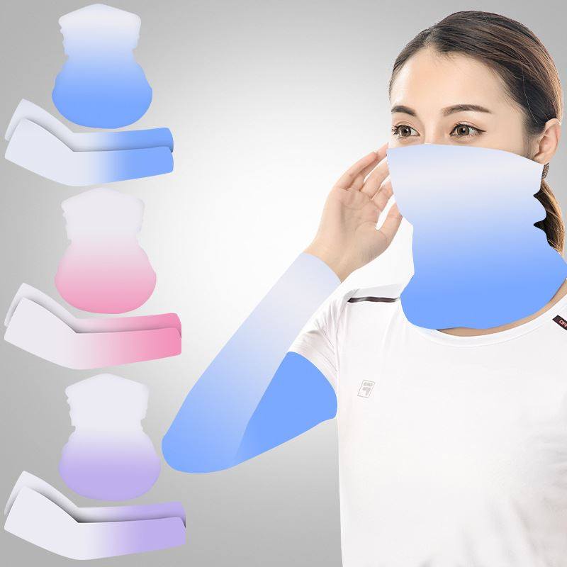 夏季户外运动百搭防晒面罩数码印渐变魔术头巾牛奶丝户外骑行围脖