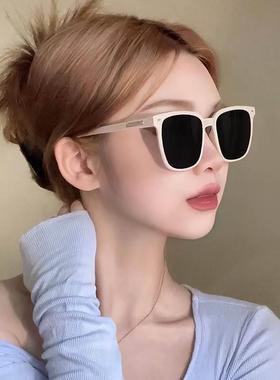 白色墨镜女高级感ins夏海边防紫外线网红眼镜近视