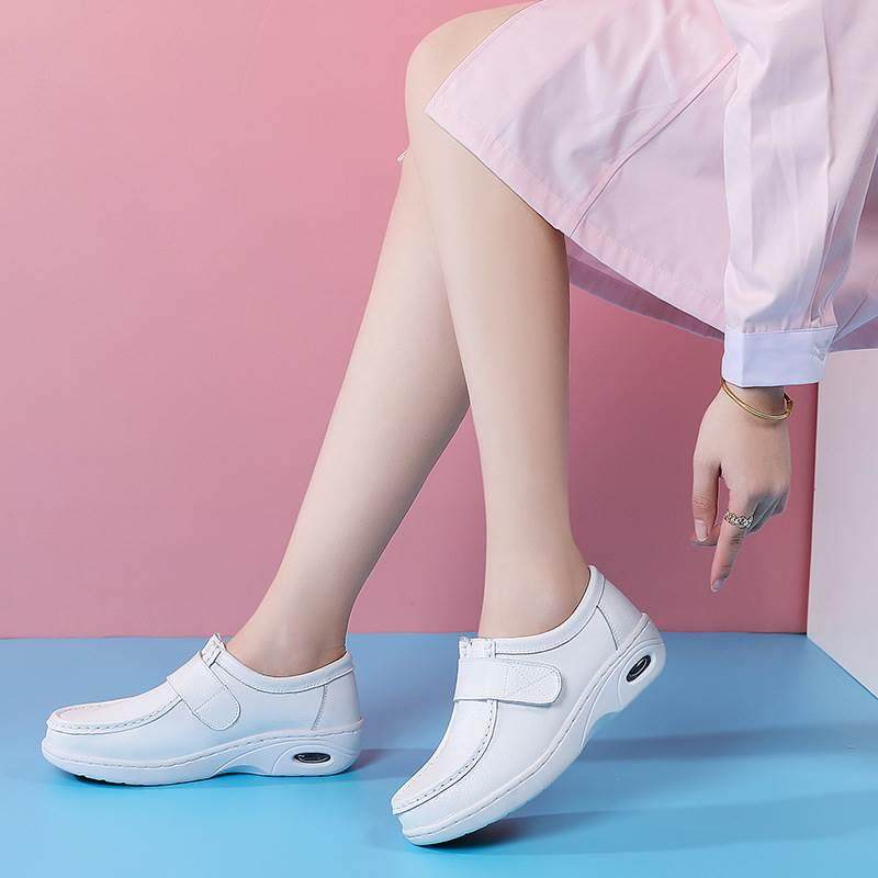 护士小白鞋秋冬季时尚2023流行新款女单鞋真皮厚底鞋女鞋