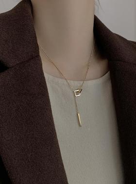 韩版时尚轻奢钛钢项链2027年新款女轻奢卫衣毛衣链冬季长款锁骨链