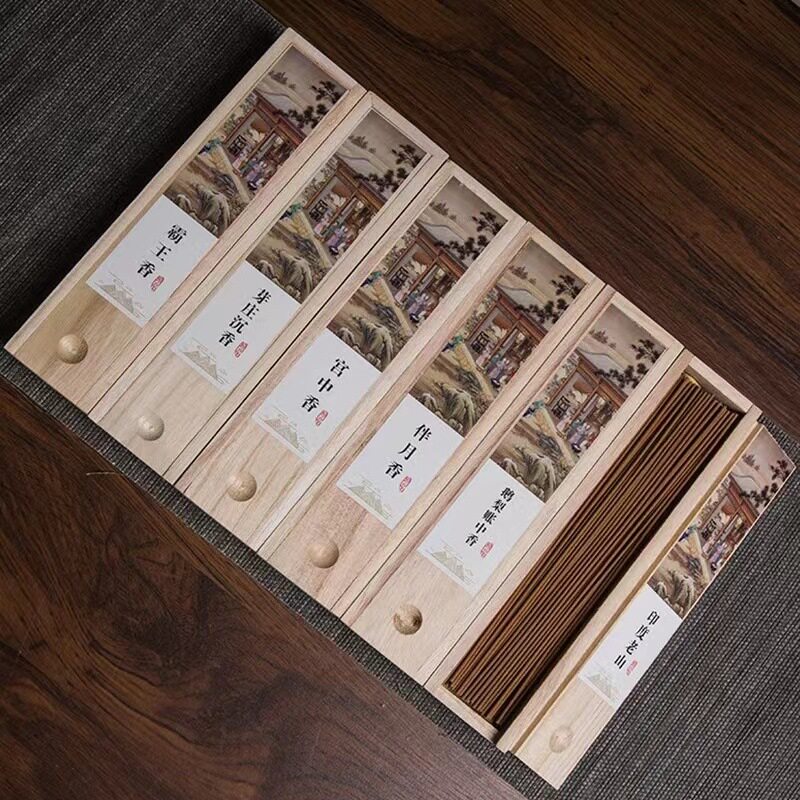 【直销】木盒线香香薰鹅梨帐中香芽庄沉香印度老山香香