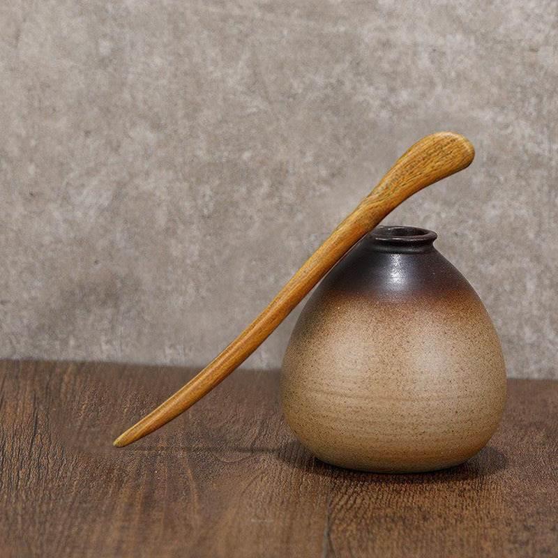 古代清香绿檀木发簪黑檀发簪古风汉服流苏步摇发钗盘发木簪子