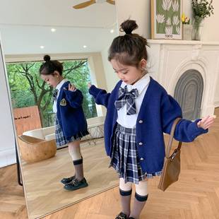 一件代发 女童学院风JK套装 衬衫 2027春季 童童装 童装 百褶裙 新款