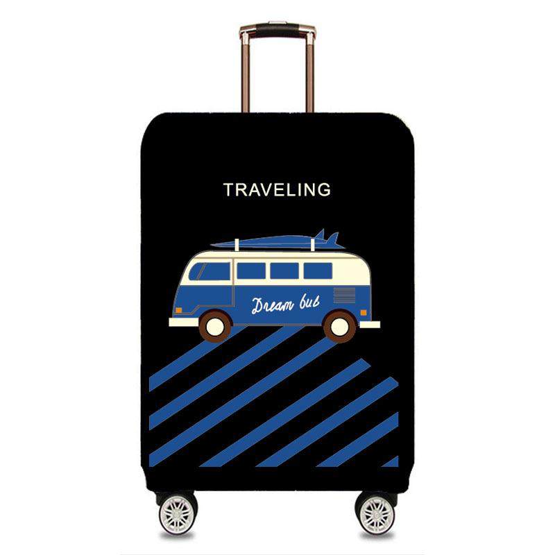 加厚弹力行李箱保护套公共汽车图案数码印花拉杆箱防尘套定制