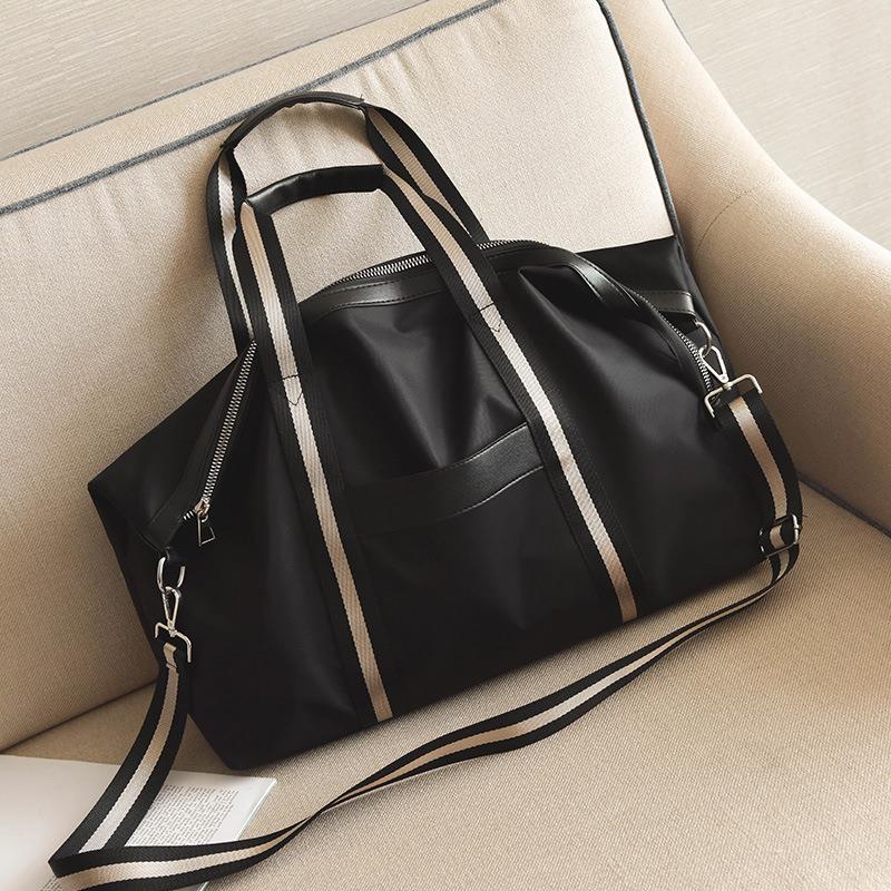 新款短途手提旅行包女时尚撞色运动健身包大容量学生住宿行李袋子