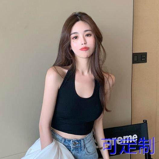 高腰挂脖短款打底背心女韩版夏季内搭修身小吊带外穿潮辣妹上衣女