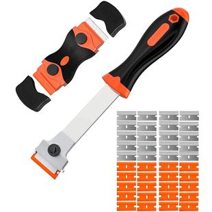 42件套玻璃刮刀加长塑料手柄的陶瓷滚刀刮刀带 40 件刀片清洁刮刀