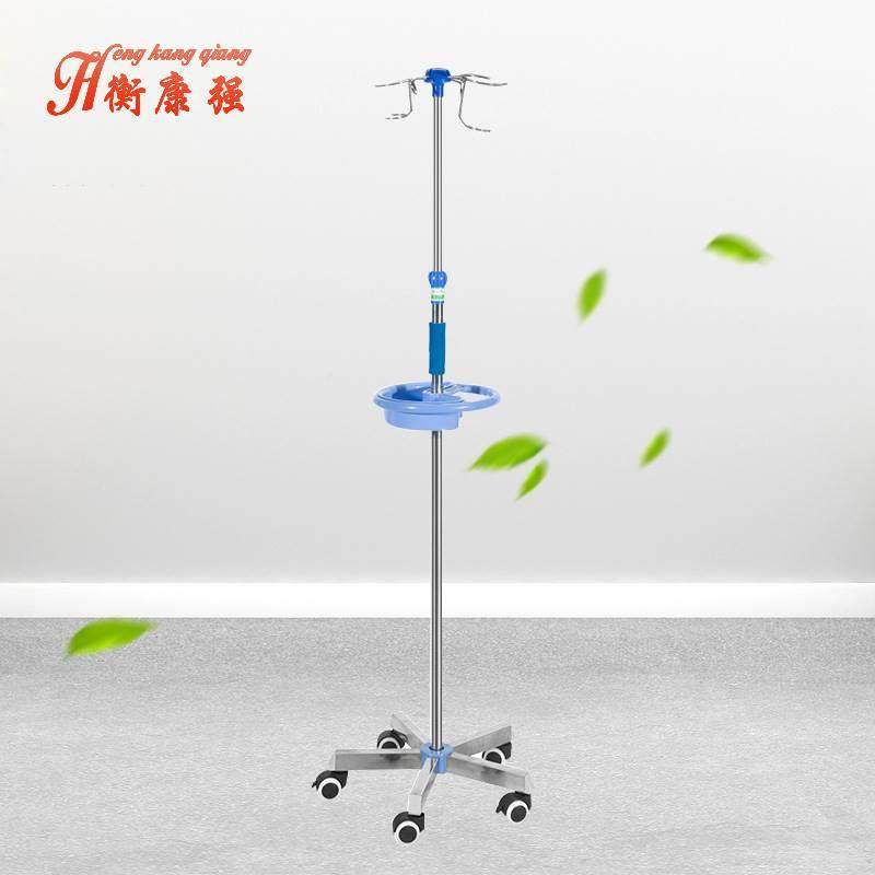 梅花加粗落地式输液架 高低调节带轮输液架 盐水挂瓶吊水架